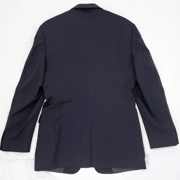 Tommy Hilfiger Blazer WORSTED WOOL Sport Jacket Fadded BLUE Pin Strip Size 38 R